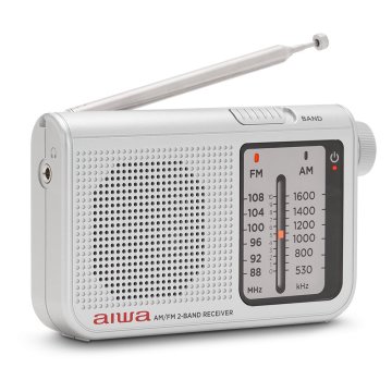Radio Analogica Con Altavoz Aiwa Rs-55 Silver Sintonizador Analogico Altavoz Integrado Y Jack 3.5mm 2