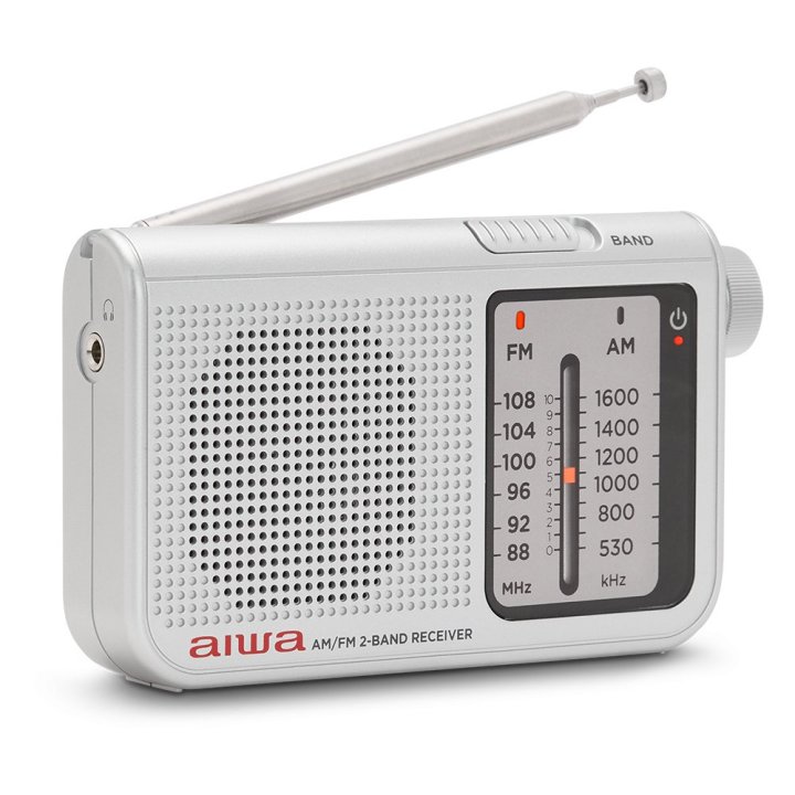 Radio Analogica Con Altavoz Aiwa Rs-55 Silver Sintonizador Analogico Altavoz Integrado Y Jack 3.5mm