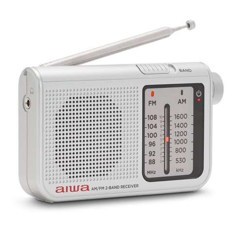 Radio Analogica Con Altavoz Aiwa Rs-55 Silver Sintonizador Analogico Altavoz Integrado Y Jack 3.5mm