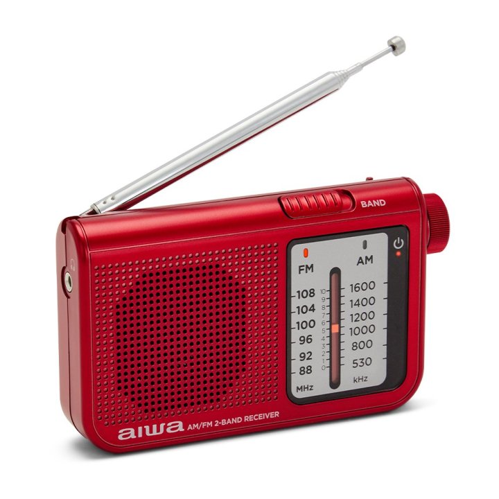 Radio Analogica Con Altavoz Aiwa Rs-55 Red Sintonizador Analogico Altavoz Integrado Y Jack 3.5mm