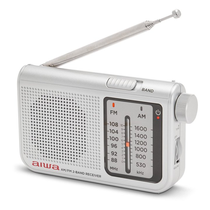 Radio Analogica Con Altavoz Aiwa Rs-55 Silver Sintonizador Analogico Altavoz Integrado Y Jack 3.5mm