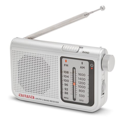 Radio Analogica Con Altavoz Aiwa Rs-55 Silver Sintonizador Analogico Altavoz Integrado Y Jack 3.5mm