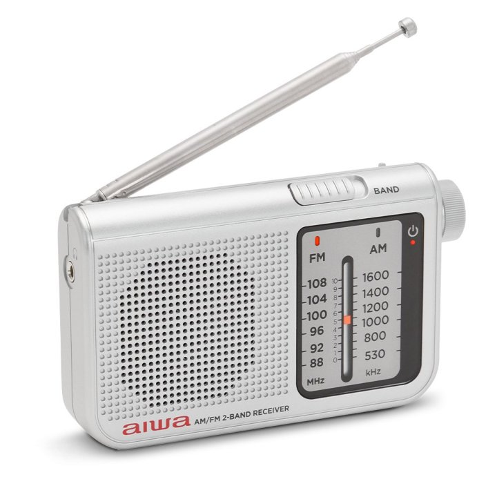 Radio Analogica Con Altavoz Aiwa Rs-55 Silver Sintonizador Analogico Altavoz Integrado Y Jack 3.5mm