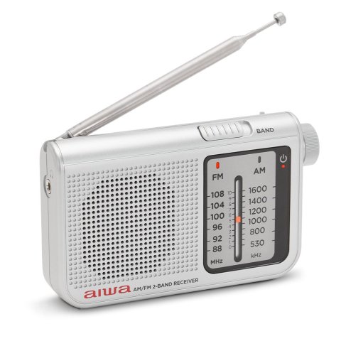 Radio Analogica Con Altavoz Aiwa Rs-55 Silver Sintonizador Analogico Altavoz Integrado Y Jack 3.5mm