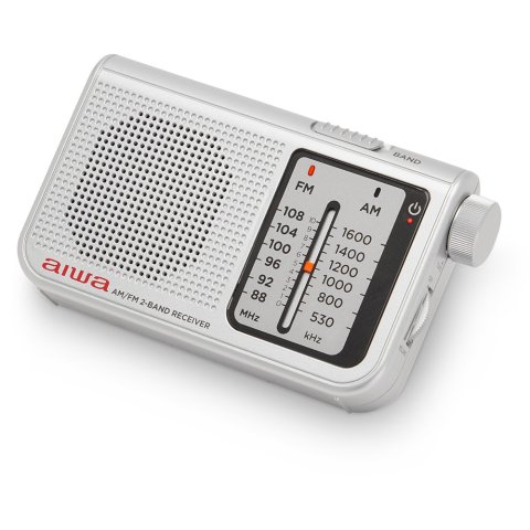 Radio Analogica Con Altavoz Aiwa Rs-55 Silver Sintonizador Analogico Altavoz Integrado Y Jack 3.5mm