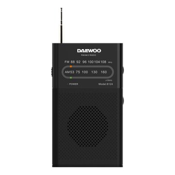 Radio Analogica Mini Con Altavoz Daewo Dw1027 Am fm Entrada Jack 3.5mm Antena Telescopica Funciona Con Pilas Color Negro