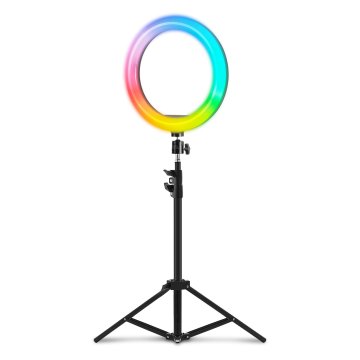 Anillo De Iluminacion Profesional Mars Gaming Argb Con 35 Modos De Estudio Y Ambiente Soporte Webcam O Smartphone Tripode Pro