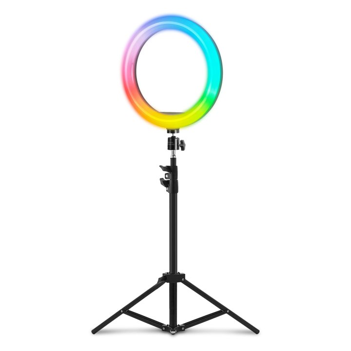 Anillo De Iluminacion Profesional Mars Gaming Argb Con 35 Modos De Estudio Y Ambiente Soporte Webcam O Smartphone Tripode Pro
