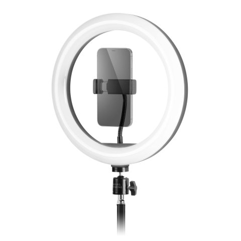 Anillo De Iluminacion Profesional Mars Gaming Argb Con 35 Modos De Estudio Y Ambiente Soporte Webcam O Smartphone Tripode Pro
