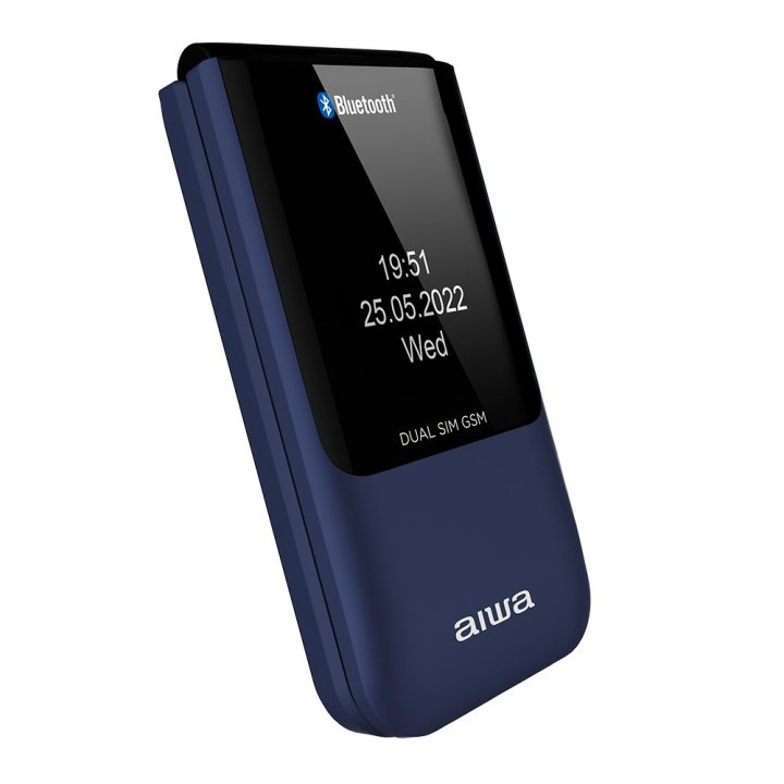 Movil Senior Fp-24bl Blue Aiwa Diseño Flip Dualsim Botones Grandes Pantalla 2.4" Bluetooth Puerto Micro-usb