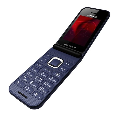 Movil Senior Fp-24bl Blue Aiwa Diseño Flip Dualsim Botones Grandes Pantalla 2.4" Bluetooth Puerto Micro-usb