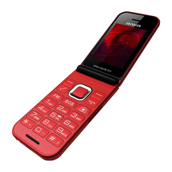 Movil Senior Fp-24rd Red Aiwa Diseño Flip Dualsim Botones Grandes Pantalla 2.4" Bluetooth Puerto Micro-usb