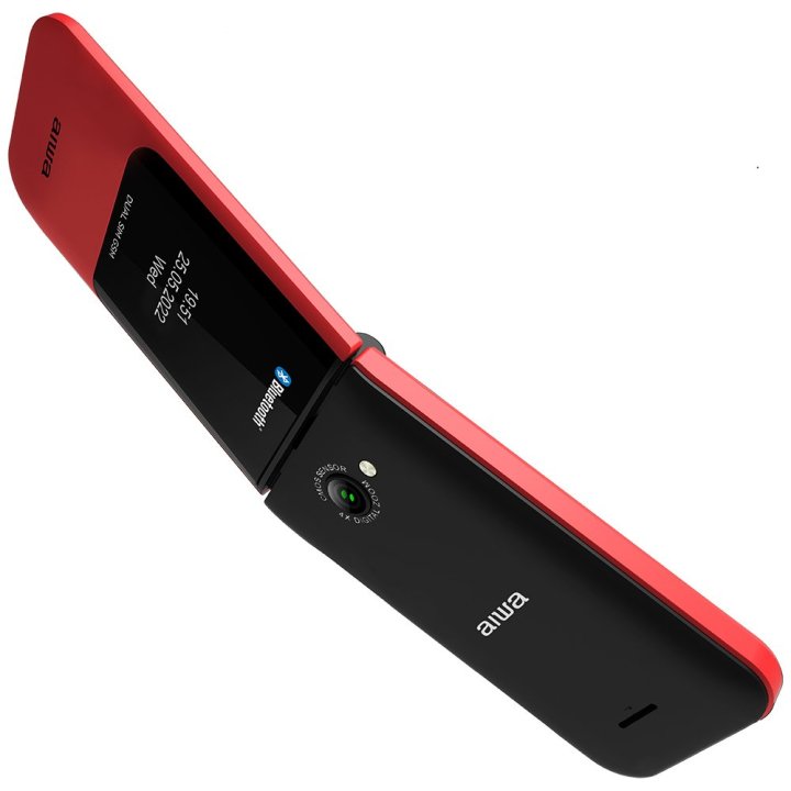 Movil Senior Fp-24rd Red Aiwa Diseño Flip Dualsim Botones Grandes Pantalla 2.4" Bluetooth Puerto Micro-usb