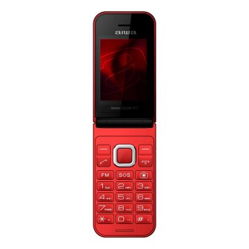 Movil Senior Fp-24rd Red Aiwa Diseño Flip Dualsim Botones Grandes Pantalla 2.4" Bluetooth Puerto Micro-usb 2