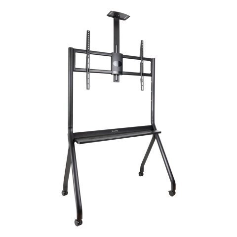 Soporte De Suelo Con Ruedas Tooq Fs20208m-b Para Pantalla 55-100" Max 120kg Doble Bandeja Ajustableen Altura Vesa Max. 900x60