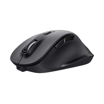 Mouse Trust Fyda Wireless Recargable Con Forma Curva Negro.24727