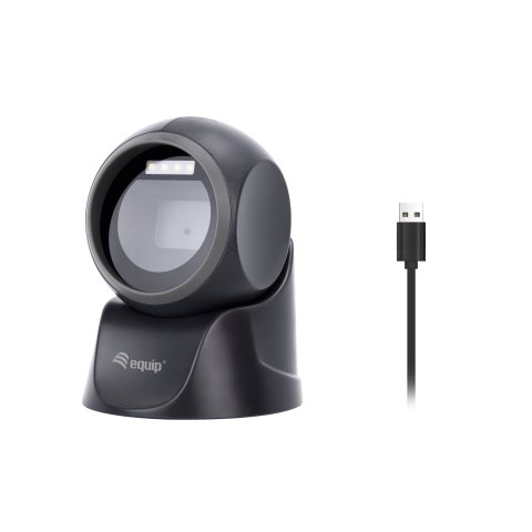 Scanner Codigo De Barras Sobremesa Equip 351027 Detecta Codigos 1d-2d-qr Velocidad De Escaneo 150 Fps Color Negro