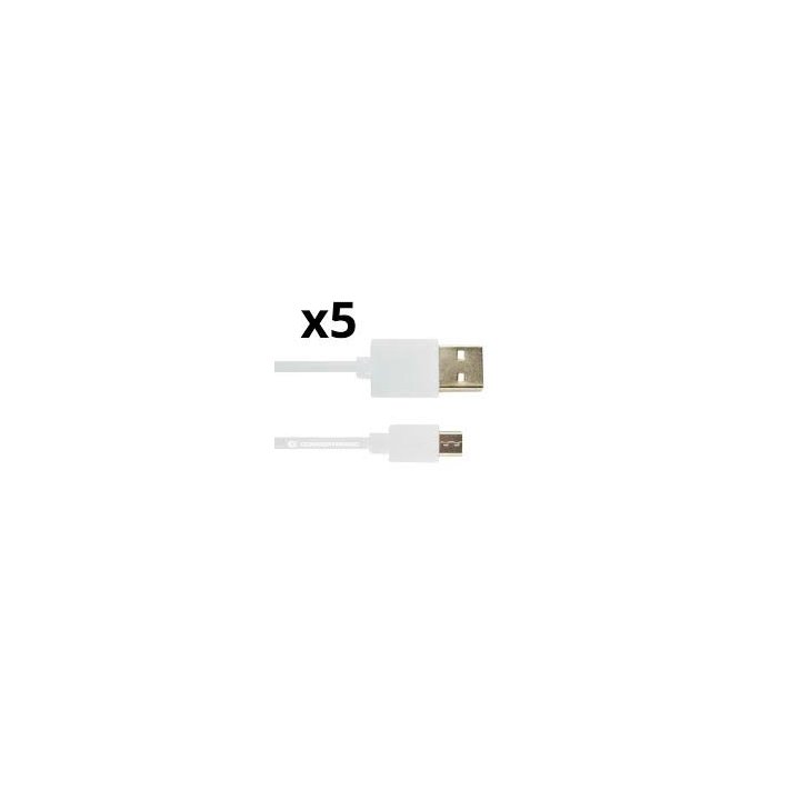 Kit 5 Unidades Cable Usb 2.0 A Micro Usb Nortess Smartphone/ Tablet Color Blanco