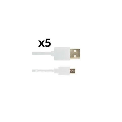 Kit 5 Unidades Cable Usb 2.0 A Micro Usb Nortess Smartphone/ Tablet Color Blanco