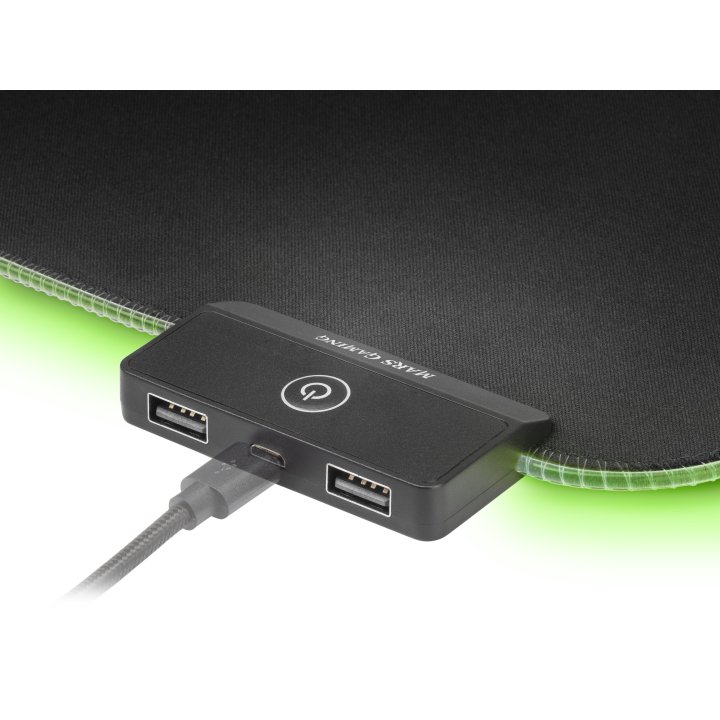 Alfombrilla Mars Gaming Mmprgb2 Iluminacion Rgb En Contorno Tamaño Xxl 800x300mm 4mm Integra Hub 2xusb 2.0