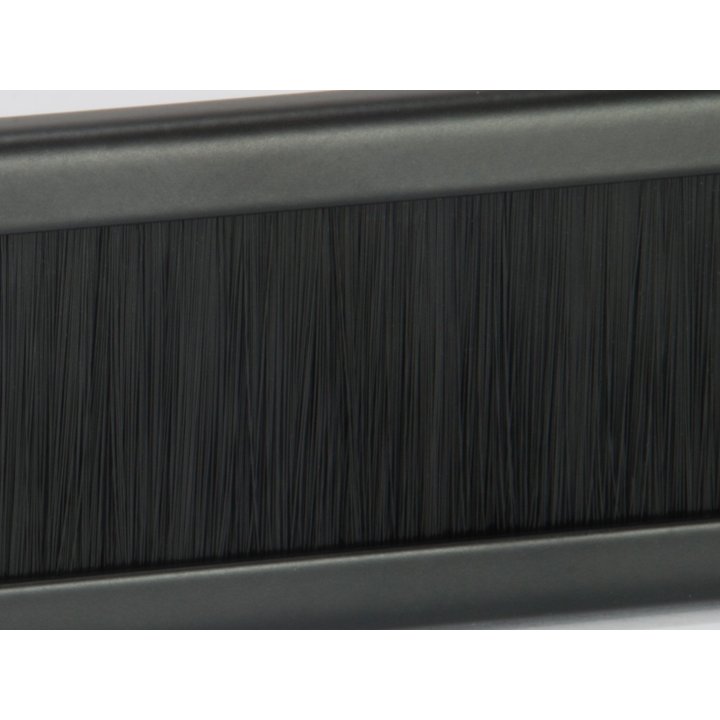 Panel Pasacables Con Cepillo Equip 1u Con Barra De Soporte Rack19" Color Negro