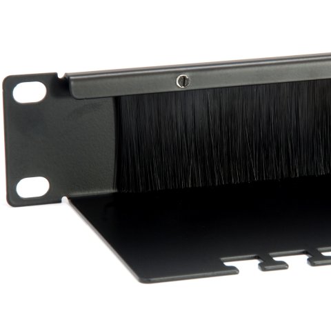 Panel Pasacables Con Cepillo Equip 1u Con Barra De Soporte Rack19" Color Negro