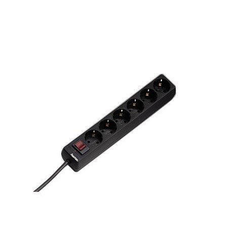 Regleta Alimentacion Hama Con 6 Tomas Interruptor 1,4m Color Negra