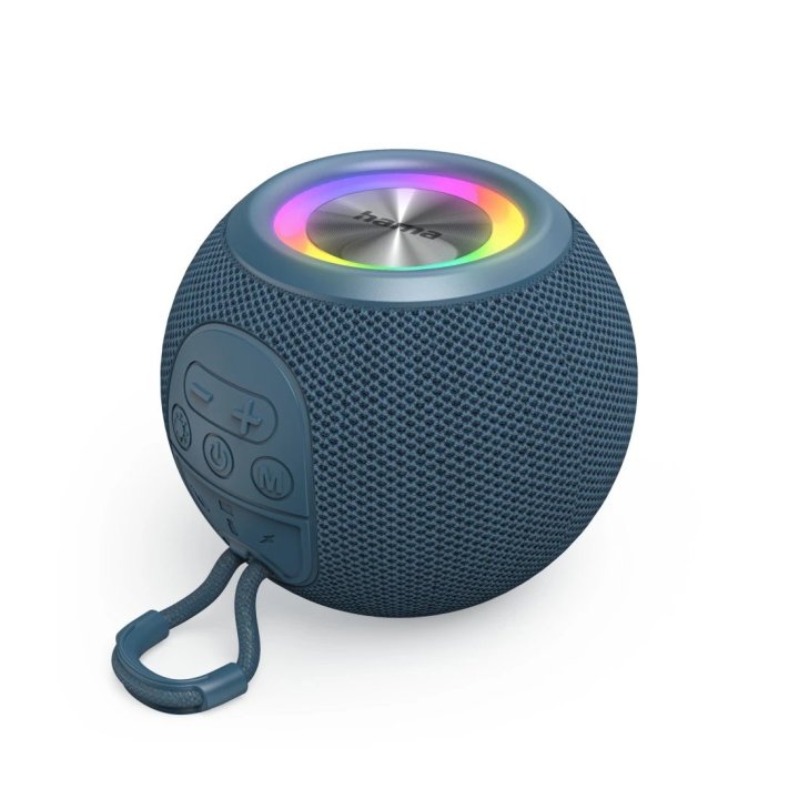 Altavoz Bluetooth Portable Hama Ball Shape 5w Iluminacion Led Tws Bateria 10h Manos Libres Color Azul