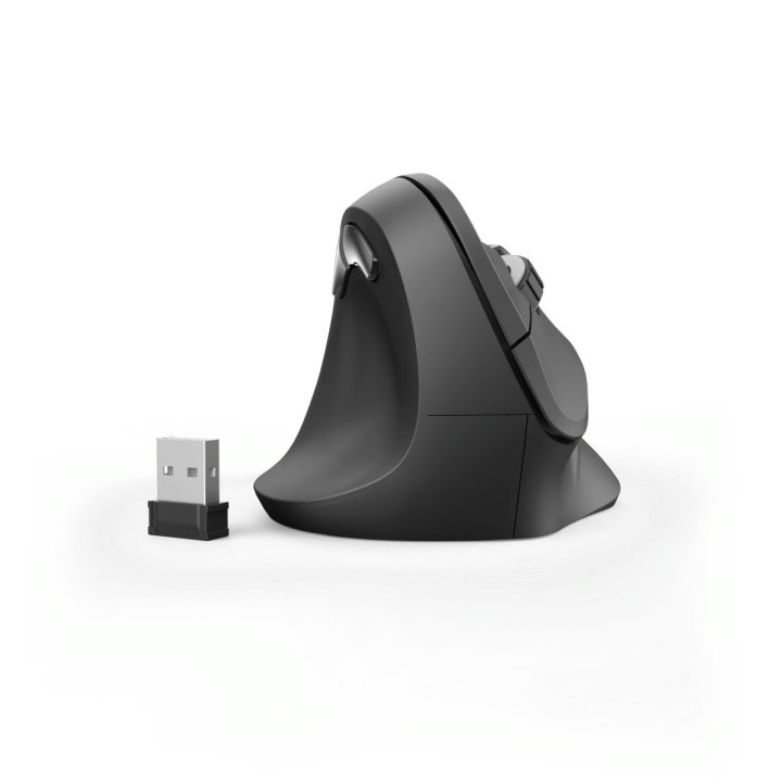 Mouse Hama Wireless Ergo Emw-500l Dpi 1000-1800 Para Zurdos  6 Botones Color Negro