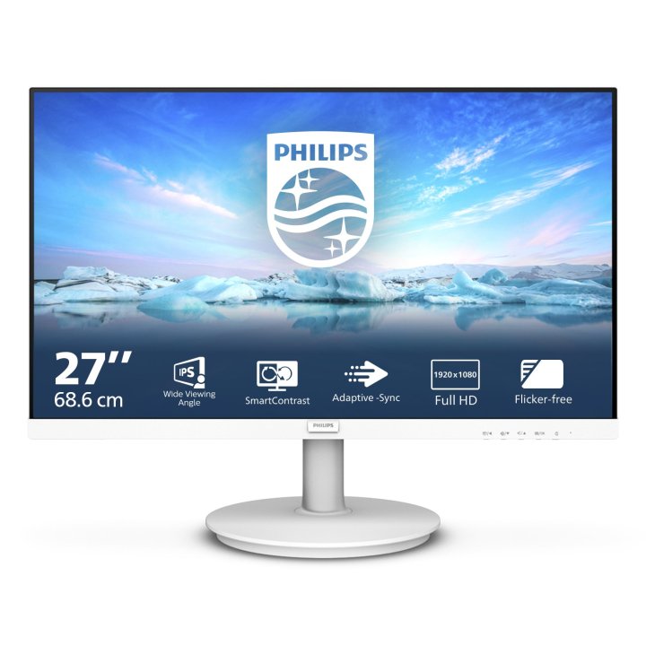 Monitor 27" Hdmi Vga Philips 271v8aw Ips Fhd 75hz 250 Cd m 4ms Altavoces Vesa 100x100 Color Blanco