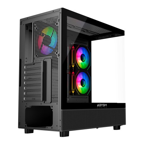 Caja Atx Semitorre Abysm Danube Sava H400 Prime Black 2x3.5" 1x2.5" 2xusb3.0 1xusb-c Gpu Max 410mm Negro Lateral Y Frontal Vi