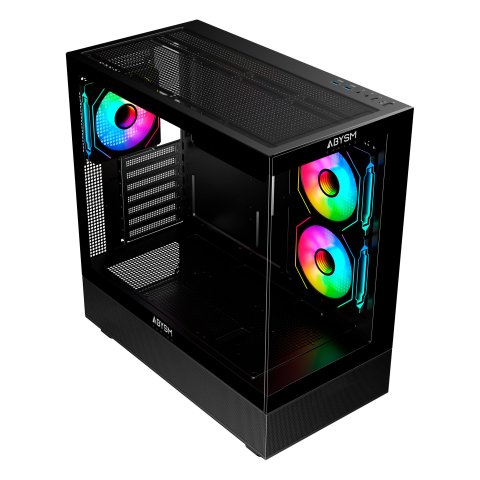 Caja Atx Semitorre Abysm Danube Sava H400 Prime Black 2x3.5" 1x2.5" 2xusb3.0 1xusb-c Gpu Max 410mm Negro Lateral Y Frontal Vi