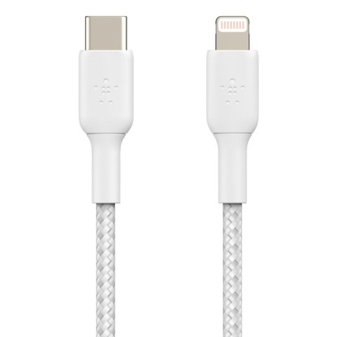 Cable Belkin Caa004bt2mwh Usb-c A Lightining Trenzado Boost Charge 2m Color  Blanco