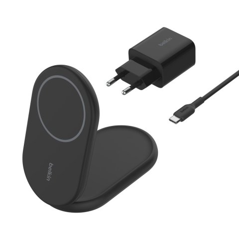 Cargador Inalambrico Belkin Wib007vfbk Boost Charge 15w Inalambrico Y Magnetico Plegable Color Negro