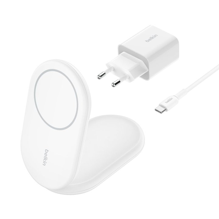 Cargador Inalambrico Belkin Wib007vfwh Boost Charge 15w Inalam. Y Magnetico Plegable Con Qi2 Blanco