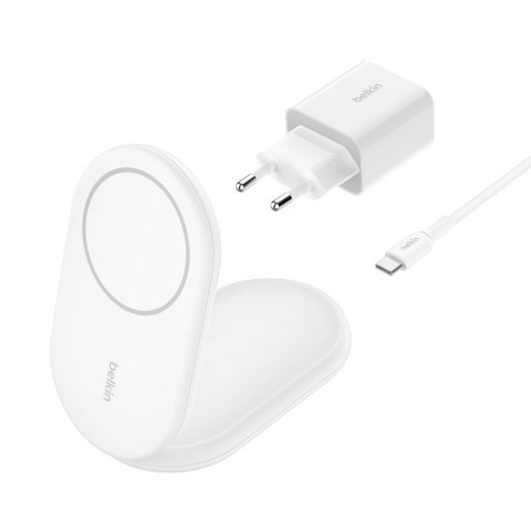 Cargador Inalambrico Belkin Wib007vfwh Boost Charge 15w Inalam. Y Magnetico Plegable Con Qi2 Blanco