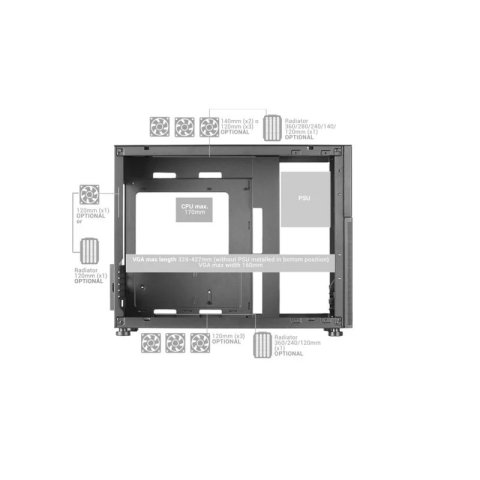 Caja Microatx Gaming Mars Gaming Mc-lcd Blanca...
