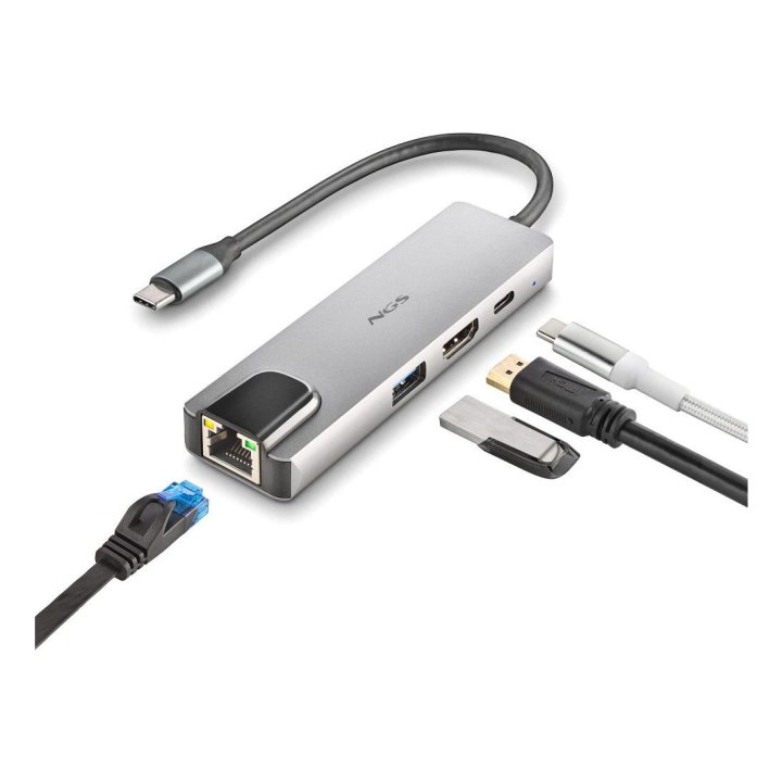 Adaptador Usb-c 4 En 1  Hdmi, Usb-c, Rj45 Y Usb 3,0
