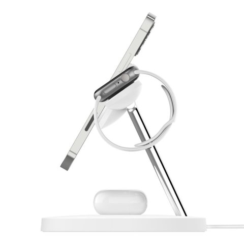 Base De Carga Powerhouse Belkin Wiz009vfwh-v2 Qi2 Apple Watch, Iphone & Airpods Color Blanco  