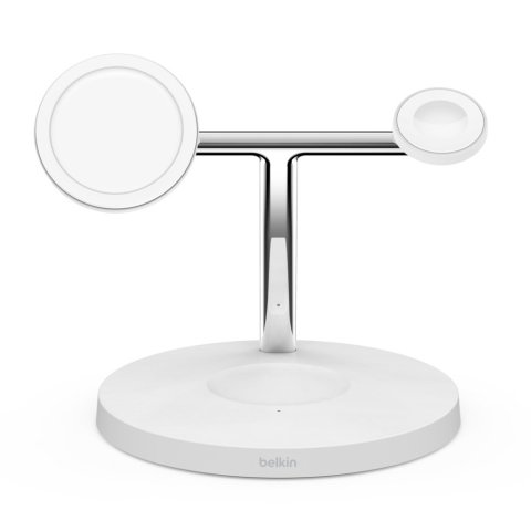 Base De Carga Powerhouse Belkin Wiz009vfwh-v2 Qi2 Apple Watch, Iphone & Airpods Color Blanco  