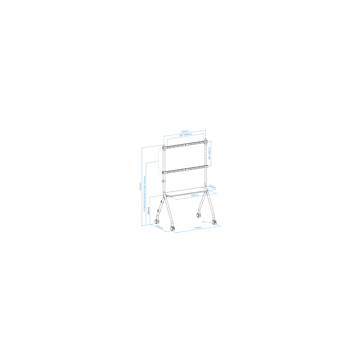 Soporte De Suelo Con Ruedas Tooq Fs20207m-w...