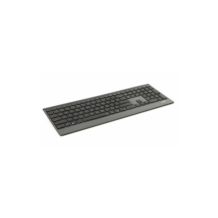 Teclado Rapoo Wireless Y Bluetooth 9500m Portugues 2.4ghz Bt 3.0 4.0 Teclas Multimedia Ultra Finocolor Negro Multi Mode