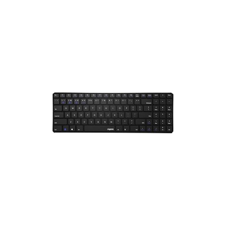 Teclado Rapoo Wireless Y Bluetooth E9300m Portugues 2.4ghz Bt 3.0 4.0 Diseño Ultrafino Negrobase Aluminio Multi Mode