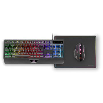 Pack Teclado Mouse Y Alfombrilla Mars Gaming Mcp124pt Portugues Rgb H-mech, Mouse Huano Rgb 3200dpialfombrilla  360*260mm Neg 2