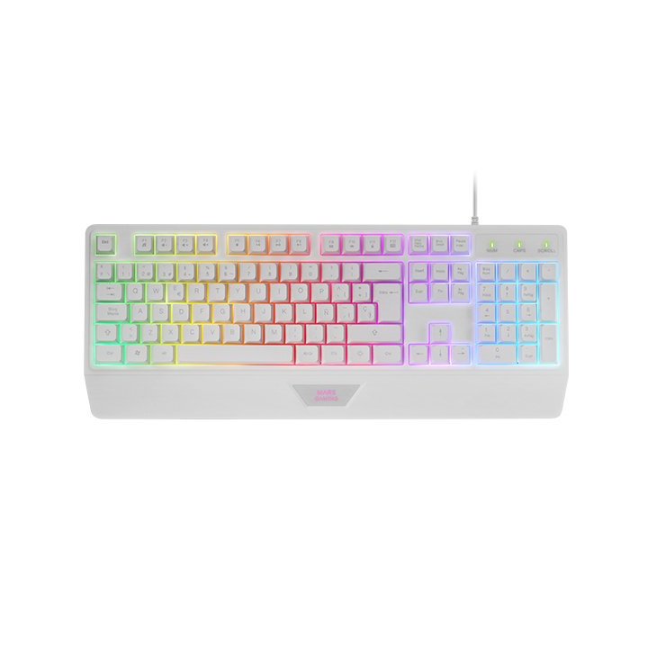 Pack Teclado Mouse Y Alfombrilla Mars Gaming Mcp124wes Rgb H-mech, Mouse Huano Rgb 3200dpi, Alfombrilla  360*260mm White