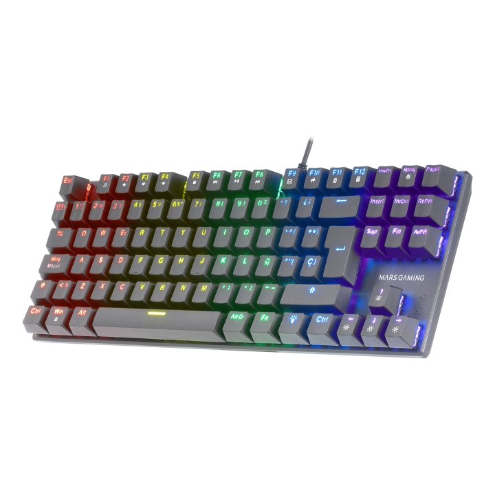 Teclado Mecanico Compackto Tkl Mars Gaming Mk80 Italiano Black Iluminacion 12efecto Switch Rojo Rgb Pr De 1000hz Anti-ghostin