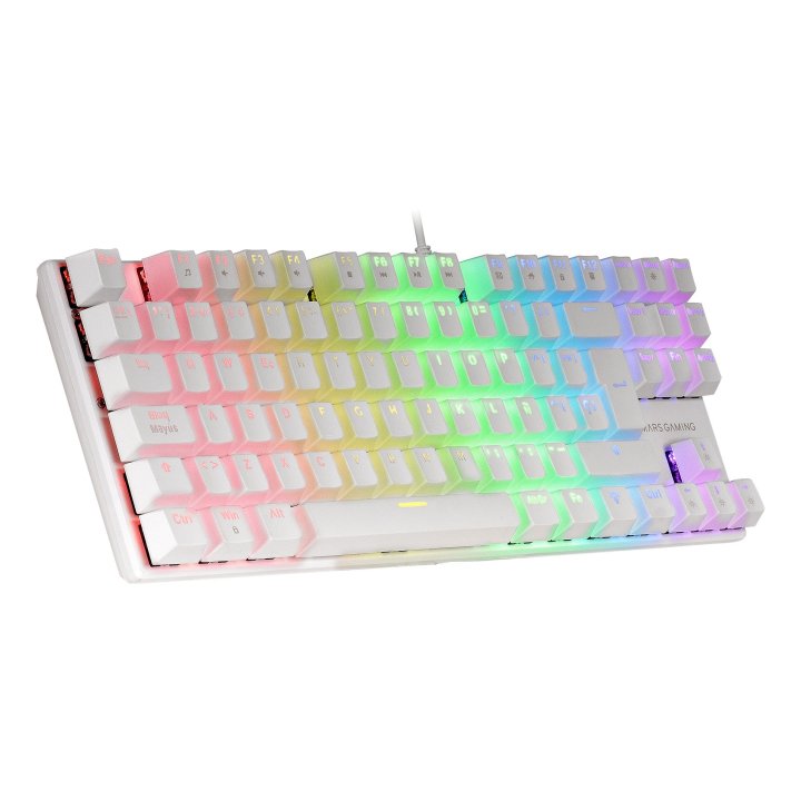 Teclado Mecanico Compackto Tkl Mars Gaming Mk80 Italiano White Iluminacion 12efectos Switch Marron  Rgb Pr De 1000hz Anti-gho