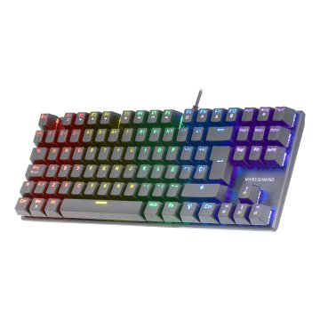 Teclado Mecanico Compacto Tkl Mars Gaming Mk80 Italiano Black Iluminacion 12efectos Switch Marron  Rgb Pr De 1000hz 2