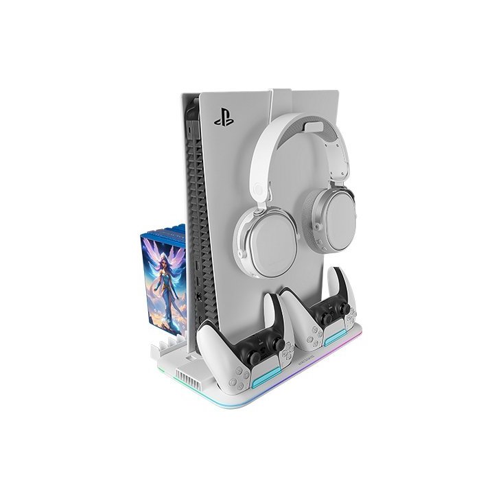 Soporte Multifuncion Para Ps5 Mars Gaming Mps5-b2 Iluminacion Rgb Sistema De Refrigeracion Cargadordoble Para Mandos