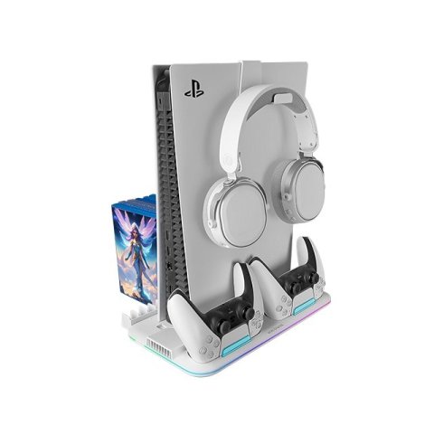Soporte Multifuncion Para Ps5 Mars Gaming Mps5-b2 Iluminacion Rgb Sistema De Refrigeracion Cargadordoble Para Mandos